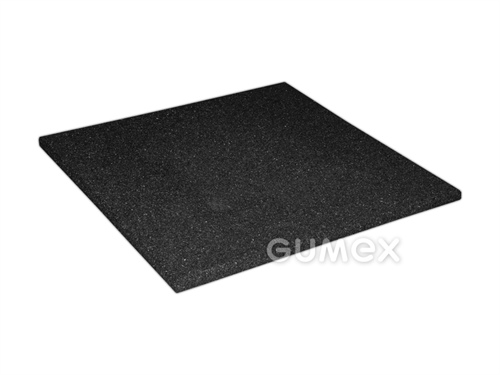 Sportovní elastická dlažba hladká ELASTON-ELTEC, tloušťka 20mm, 500x500mm, plná, recyklovaná pryž, černá